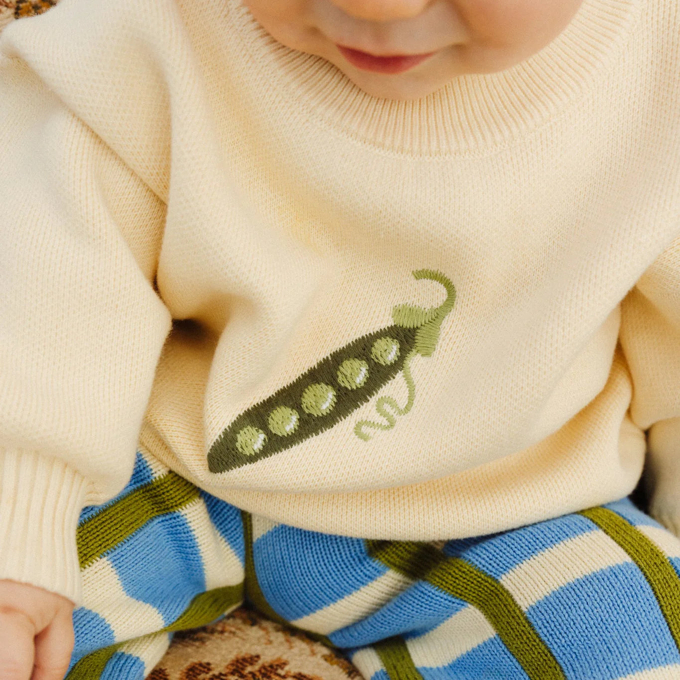 BY GEE Cotton Pea Pod Knit Jumper Cream
