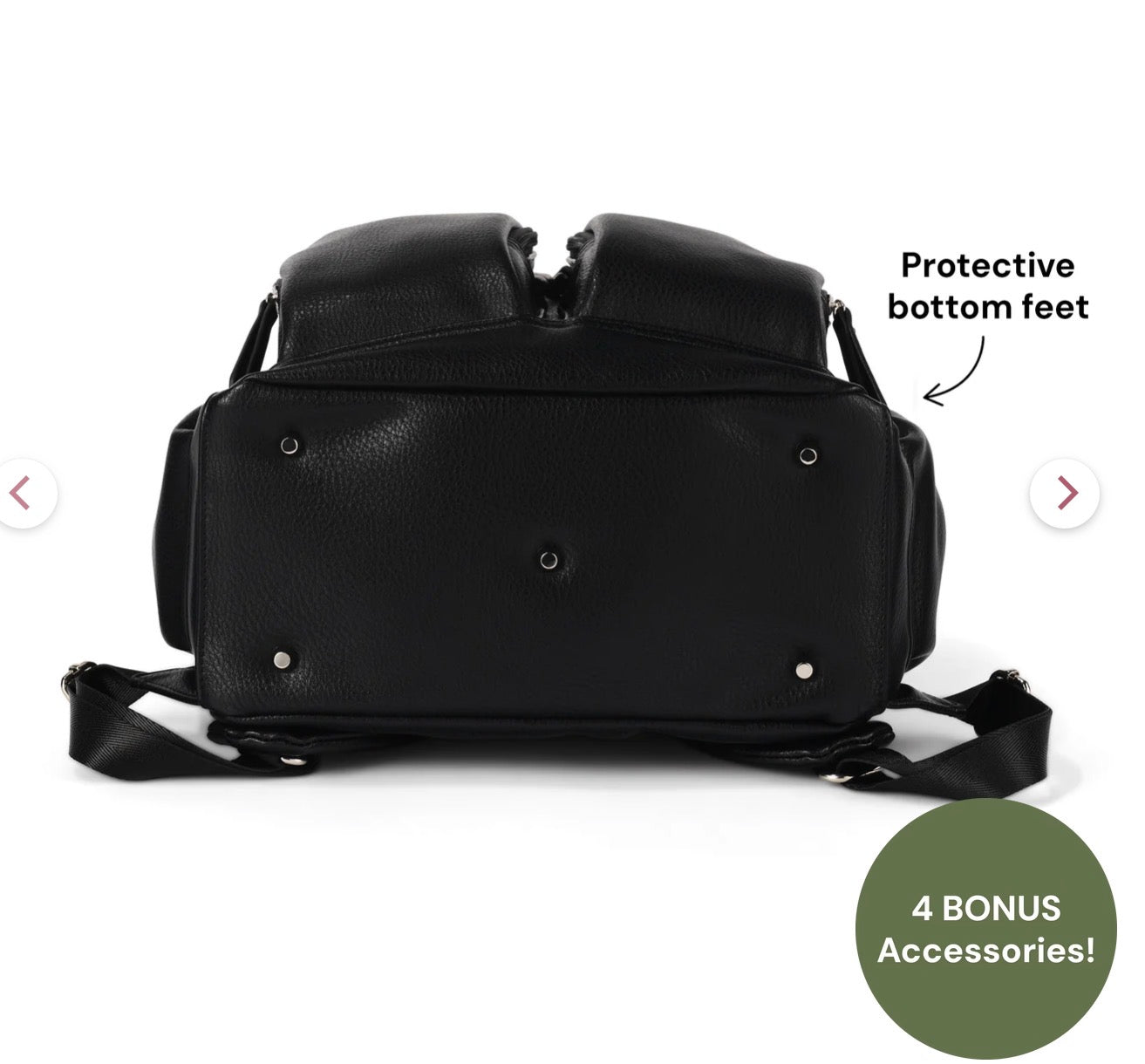 OiOi Signature Nappy Backpack Black Dimple Vegan Leather