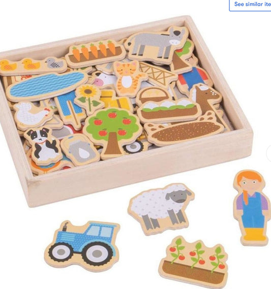 BIGJIGS - Wooden Farm Magnets36 piece