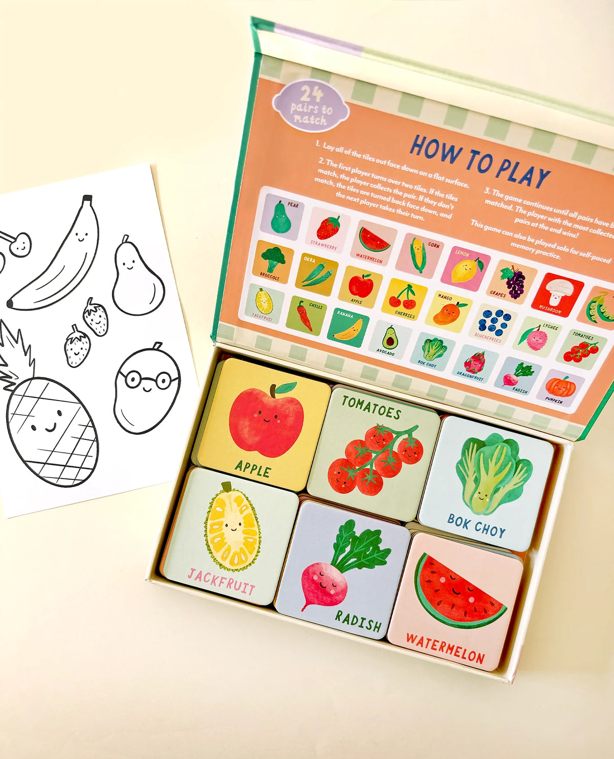 Lauren Sisson Studio - Fruit & Veg Memory and Matching Game
