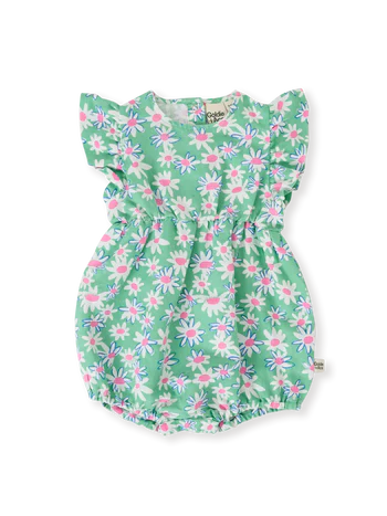 Goldie + Ace Daisy Patch Lani Romper Moss