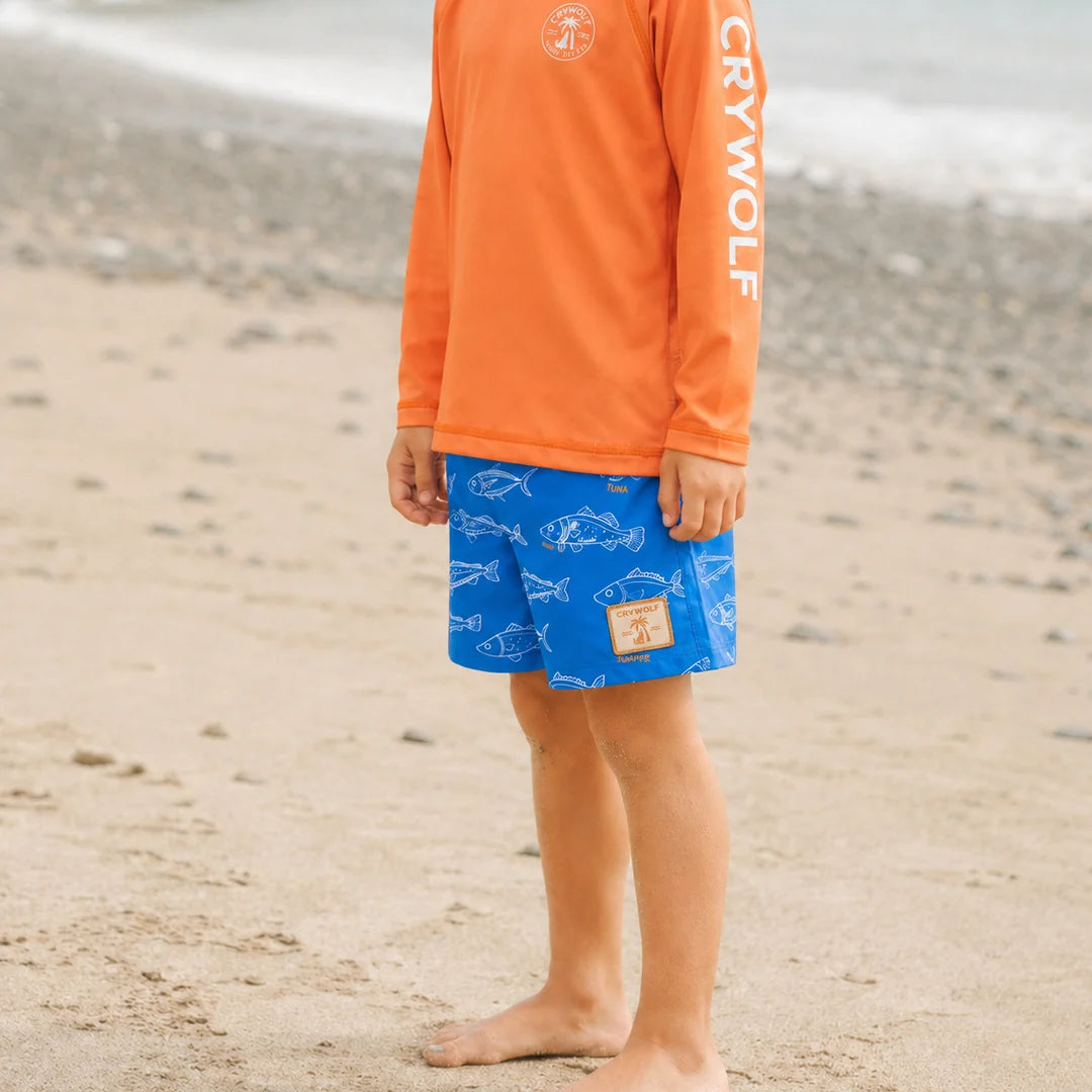 Crywolf Swimwear LONG SLEEVE RASH VEST Sunset