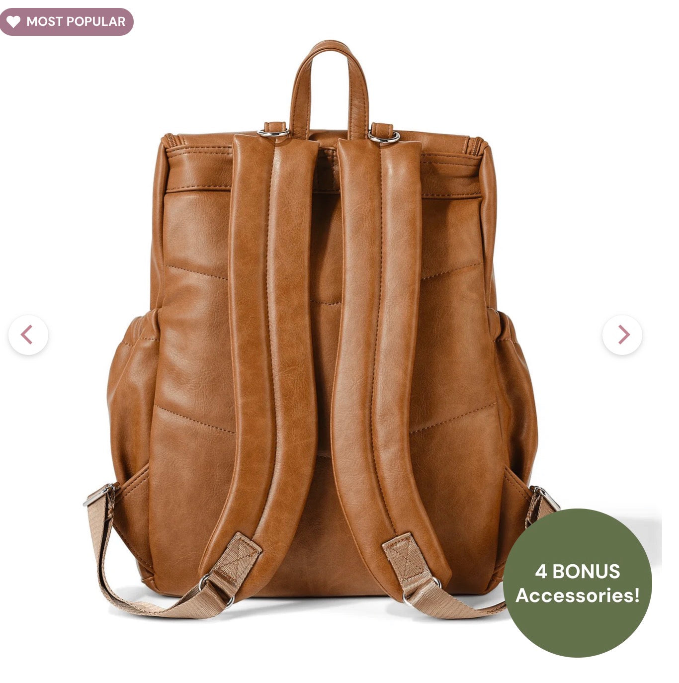 OiOi Signature Nappy Backpack Tan Vegan Leather