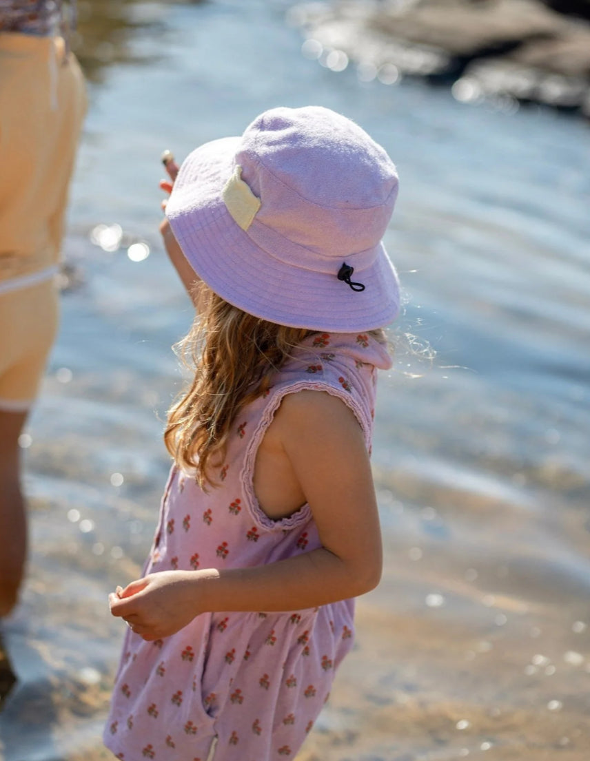 Acorn Kids Sunhats Lavender Terry Towelling Bucket Hat