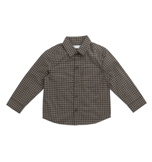 Jamie Kay- Organic Cotton Isaiah Shirt Coffee Grid