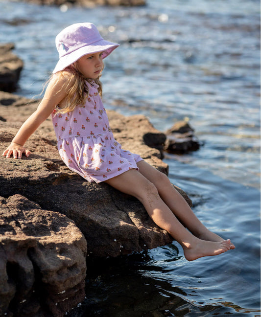 Acorn Kids Sunhats Lavender Terry Towelling Bucket Hat