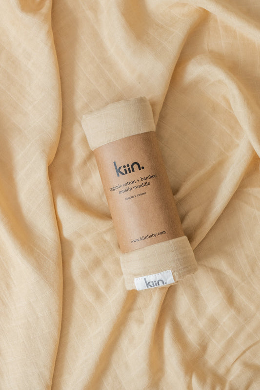 Kiin Cotton & Bamboo Muslin Swaddle Oat