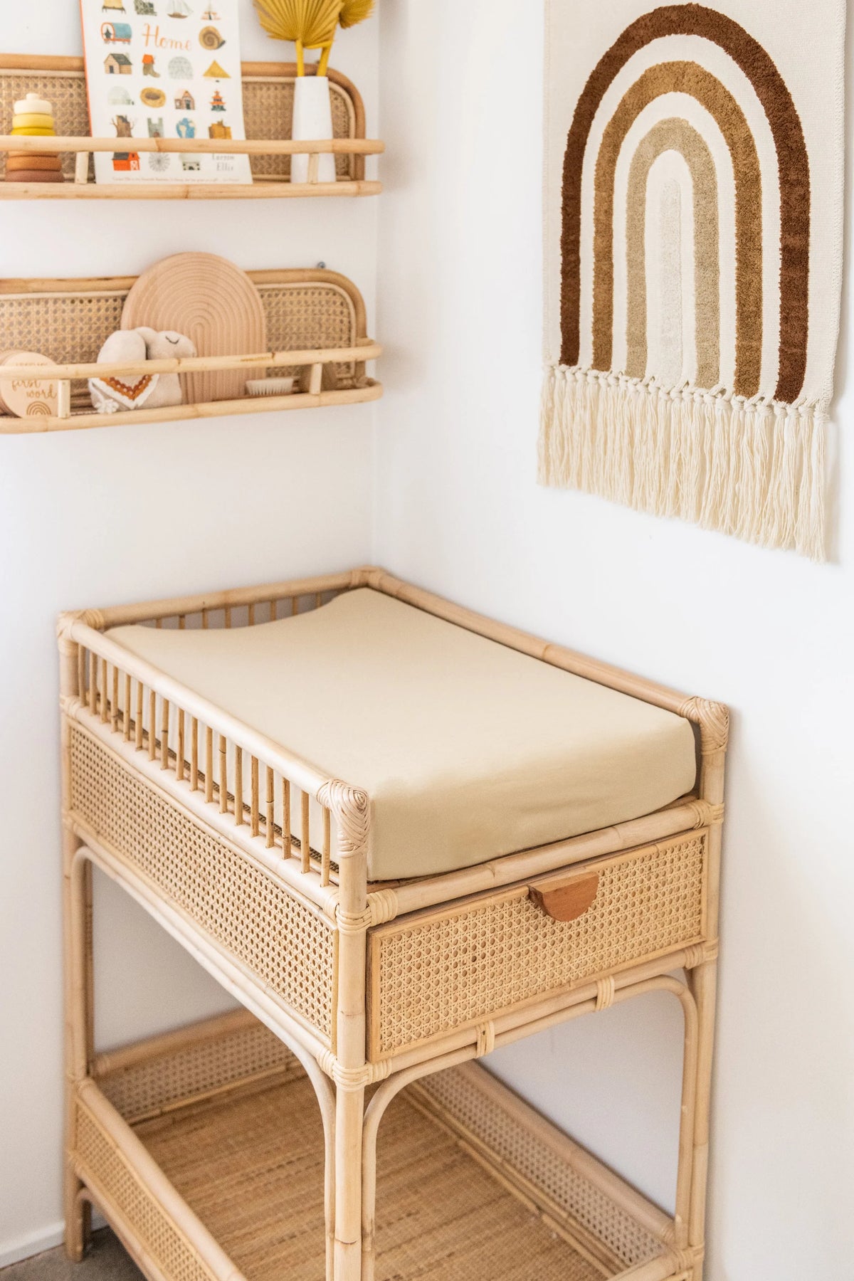 Kiin Baby Cotton & Bamboo Fitted Bassinet/ Co Sleeper Sheet Oat