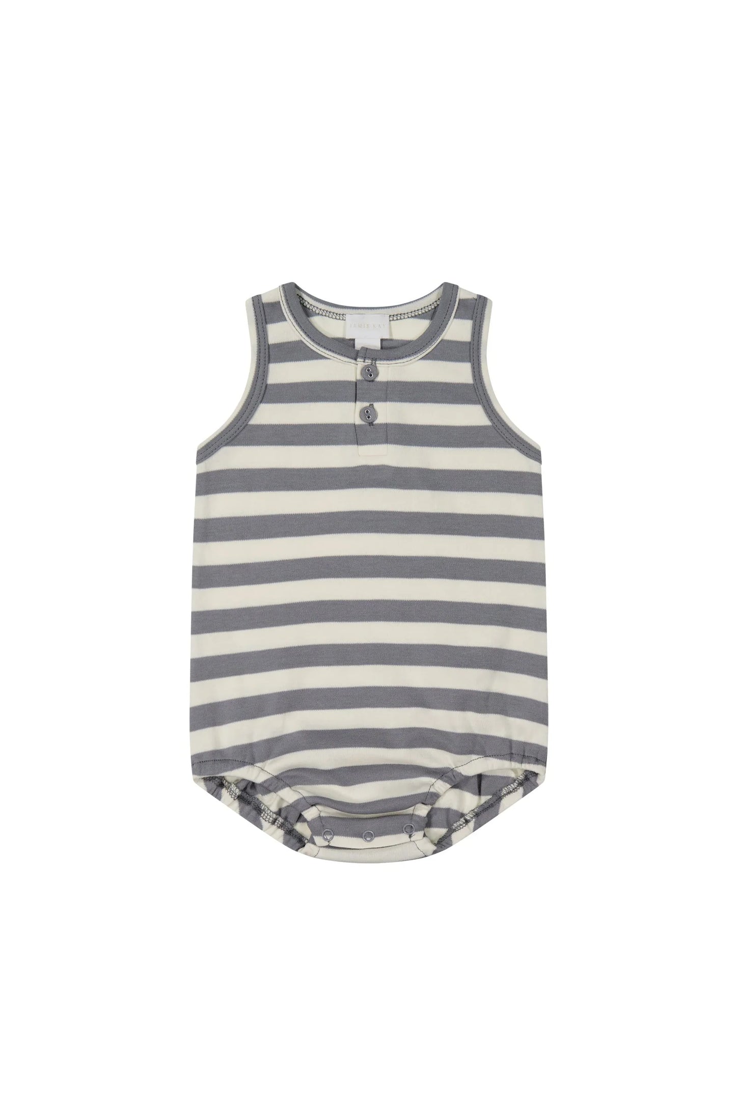 Jamie Kay- Pima Cotton Noah Playsuit- Olive Stripe