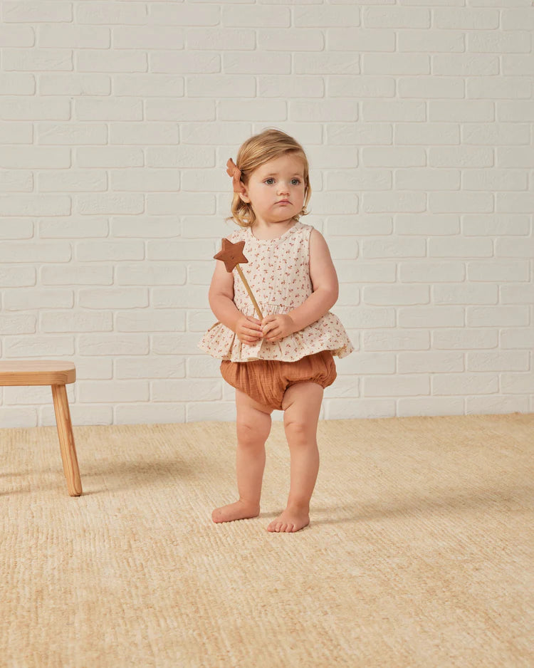 Quincy Mae Sleeveless Peplum Set Clay Ditsy