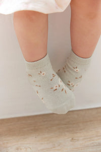 Jamie Kay Floral Sock Lulu Blue  Sock