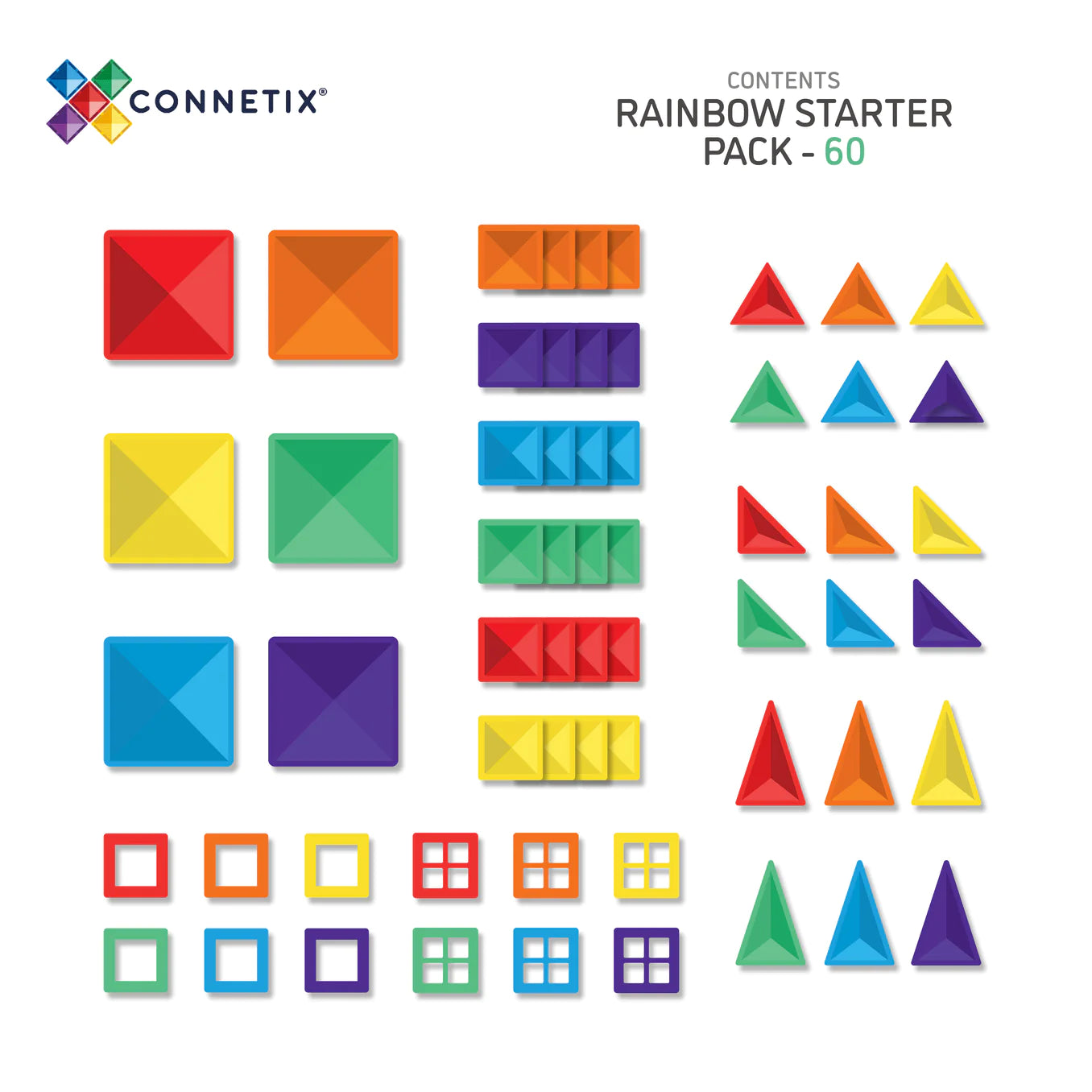 Connetix - Rainbow 60 Piece Starter Pack