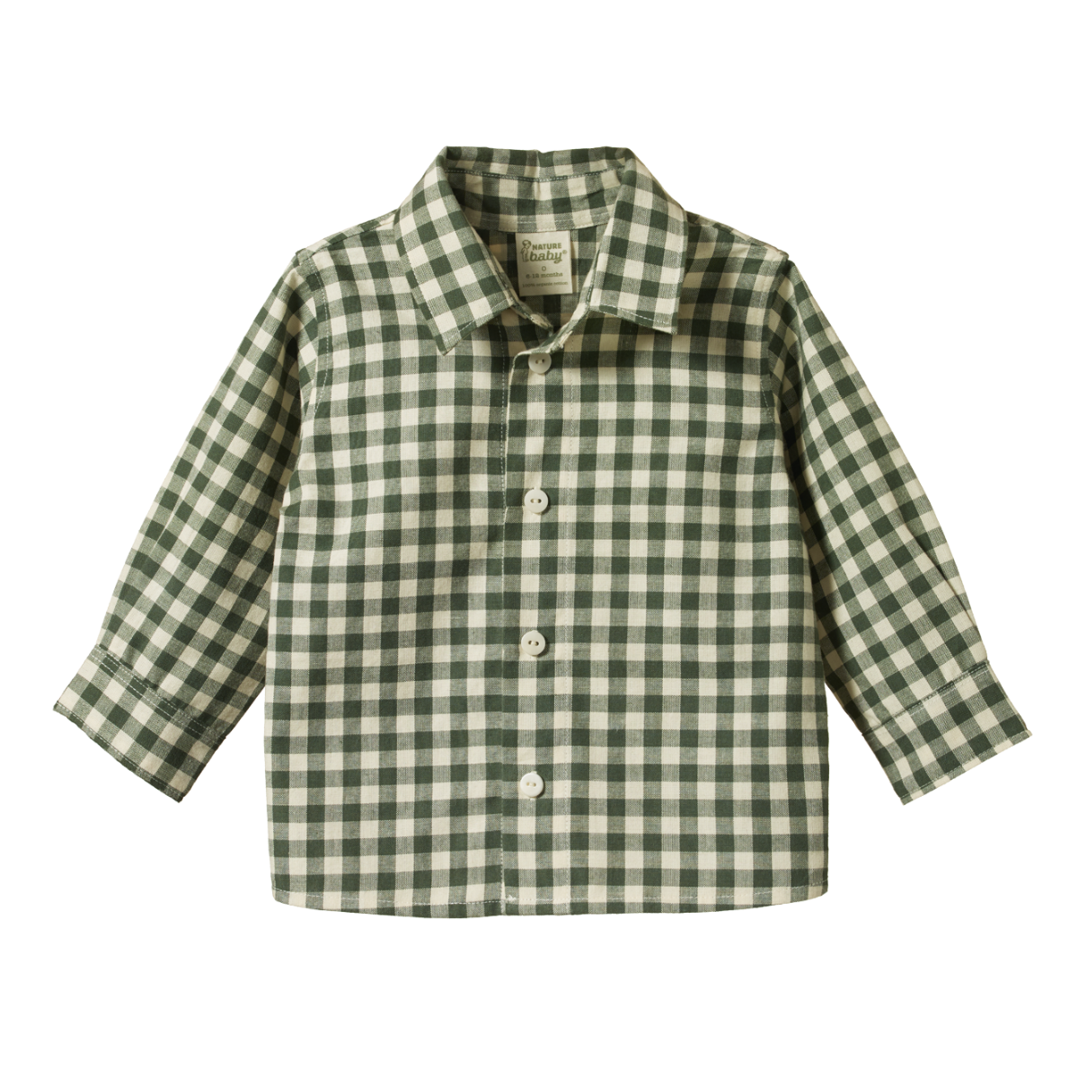 Nature Baby Ira Button Up Shirt Thyme Gingham