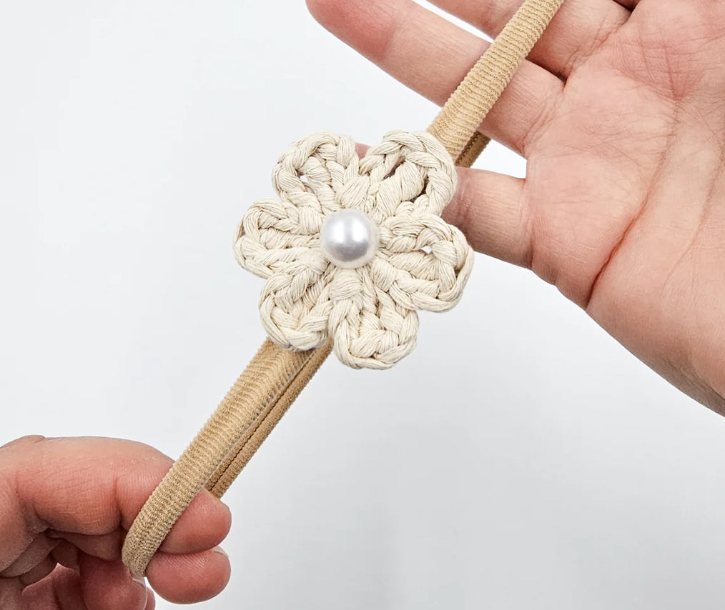 Little Blush Daisy - Headband | Crochet Flower
