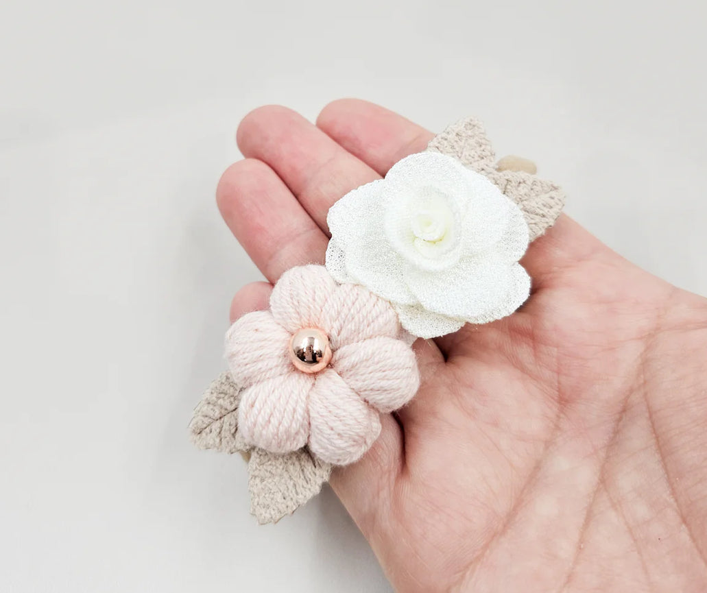Little Blush Daisy - Headband Puff Daisy Rose