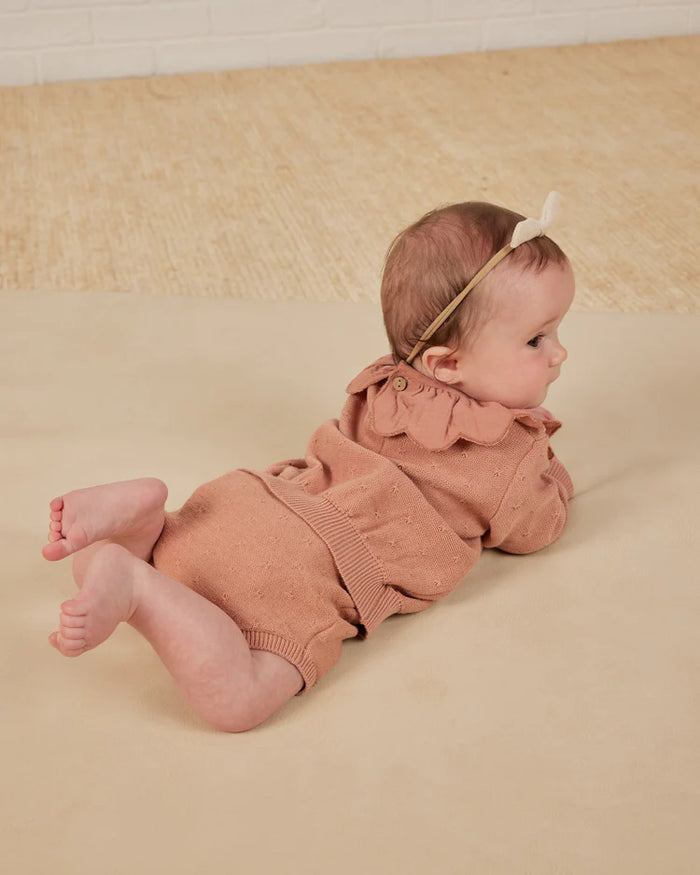 Quincy Mae Petal knit Sweater and Knit Bloomer Set Rose