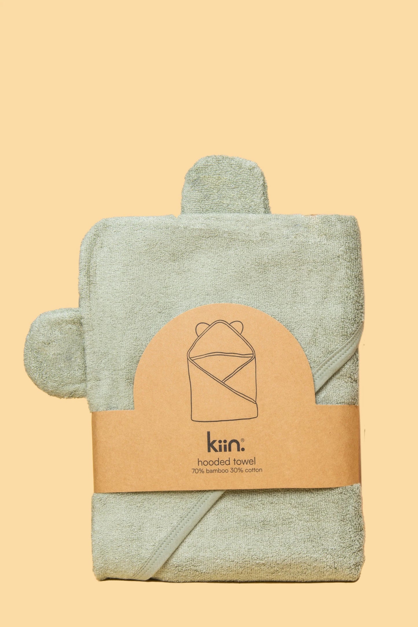 Kiin Hooded Towel. Sage