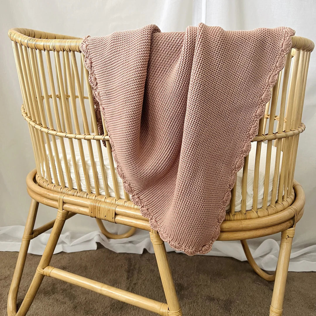 Mini & Me Shell Baby Blanket Rose