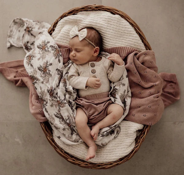 Mini & Me - Heirloom Baby Blanket Blush