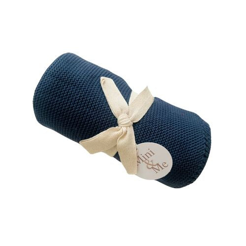 Mini & Me - Cabe Knit Blanket Cambridge Blue