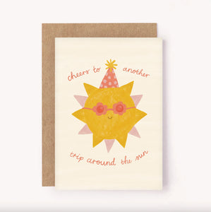 Lauren Sisson Studio - Cheers to another trip around the sun. Birthday Card