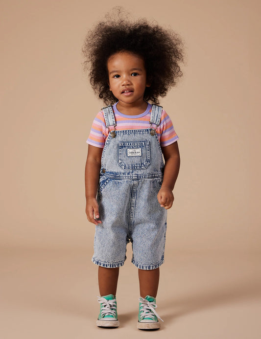 Goldie + Ace Burton Vintage Washed Denim Overalls Light Denim