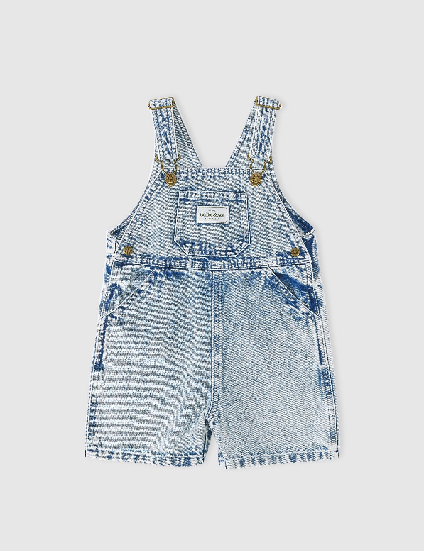 Goldie + Ace Burton Vintage Washed Denim Overalls Light Denim