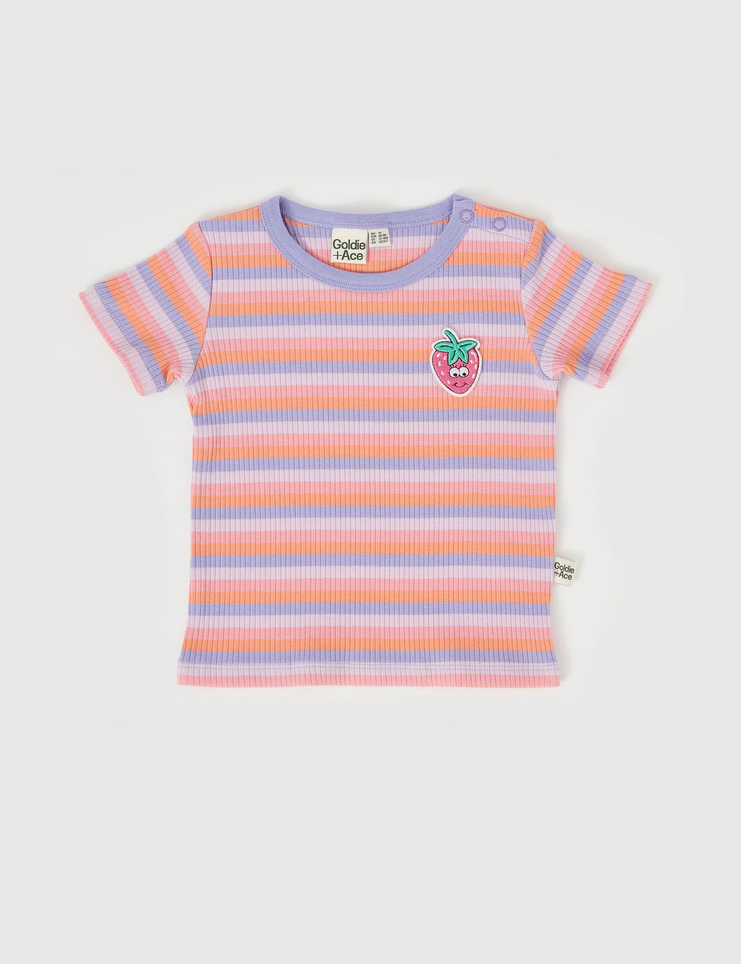 Goldie + Ace Tutti Frutti Stripe T Shirt Purple Multi