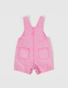 Goldie + Ace Burton Vintage Washed Denim Overalls Bubblegum