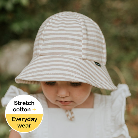 Bedhead hats Toddler Bucket Hat Natural Stripe - UPF50+ Stretch Comfort Anti-flop Brim