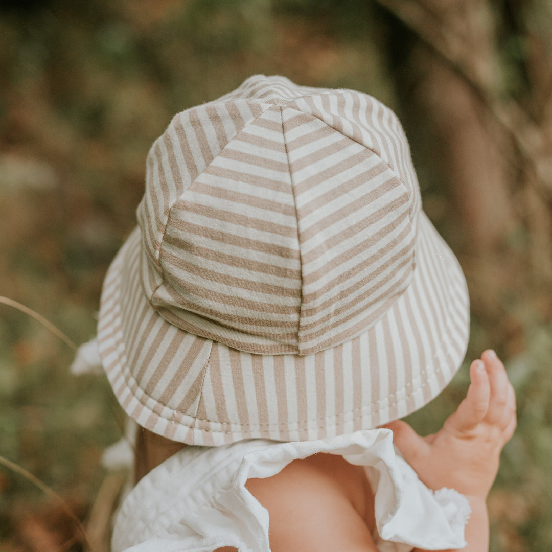 Bedhead hats Toddler Bucket Hat Natural Stripe - UPF50+ Stretch Comfort Anti-flop Brim