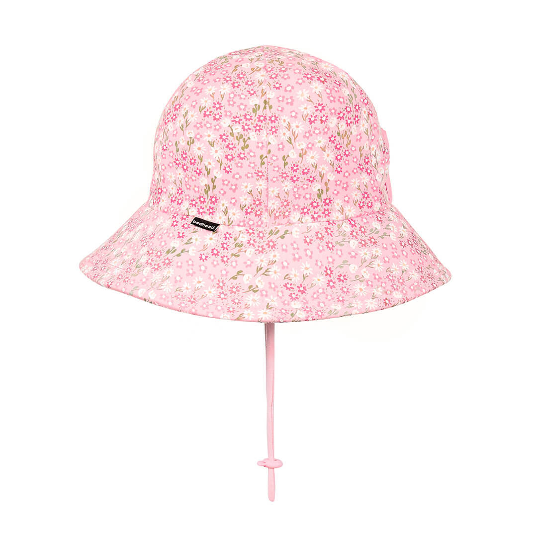 Bedhead hats Kids Ponytail Bucket Sun Hat - Floral BridgetteUPF50+ Ponytail Bucket Sun Hat with Chin Strap