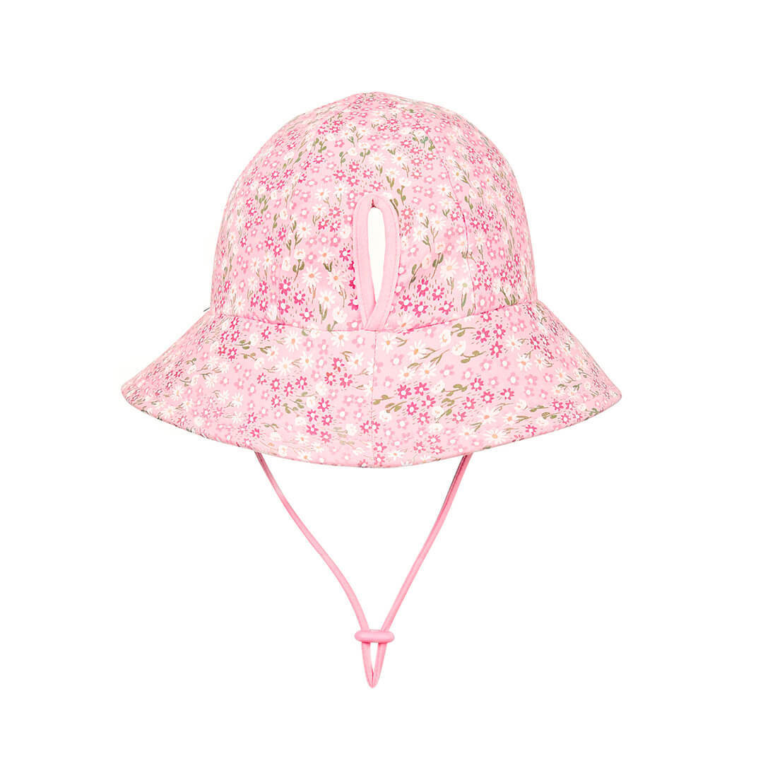 Bedhead hats Kids Ponytail Bucket Sun Hat - Floral BridgetteUPF50+ Ponytail Bucket Sun Hat with Chin Strap