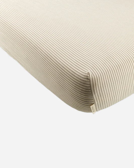 Quincy Mae Baby Fitted Crib Woven Sheet Basil Stripe