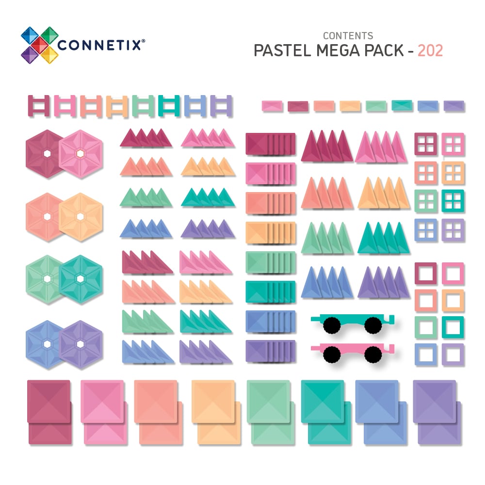 Connetix - Pastel 202 Piece Pastel Mega Pack