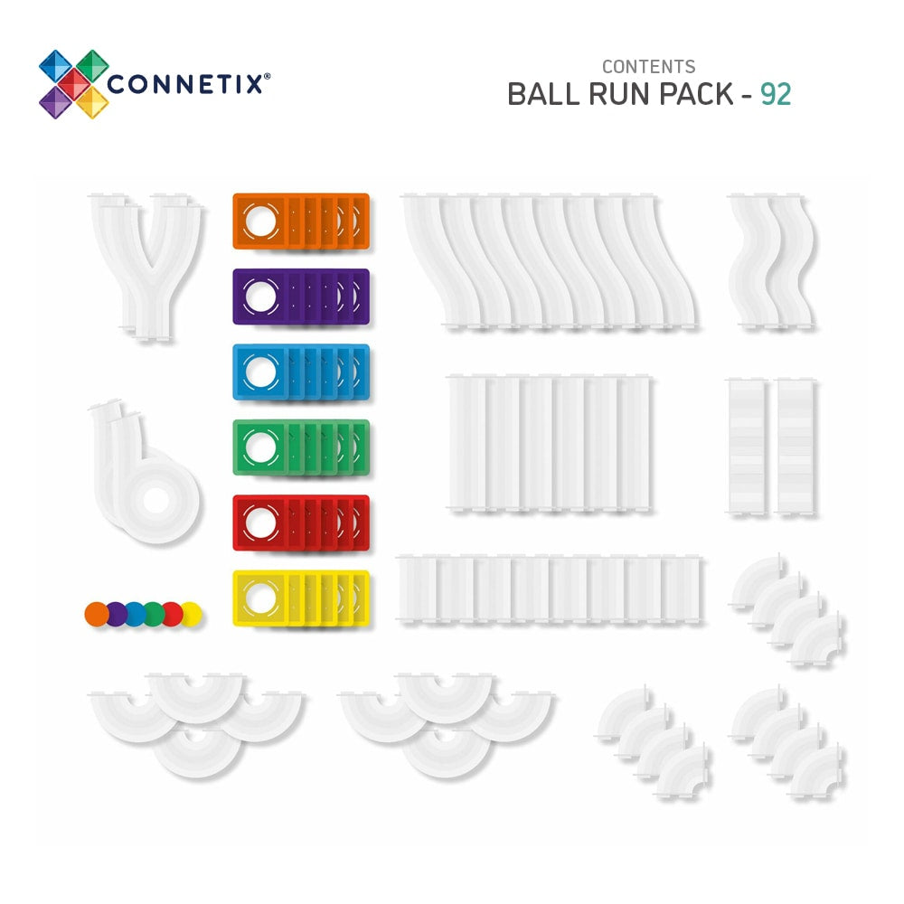 Connetix - Rainbow 92 Piece Ball Run