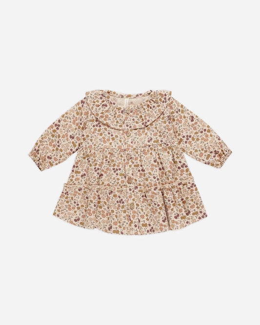 Quincy Mae Ruffle Collar Button Dress Posy