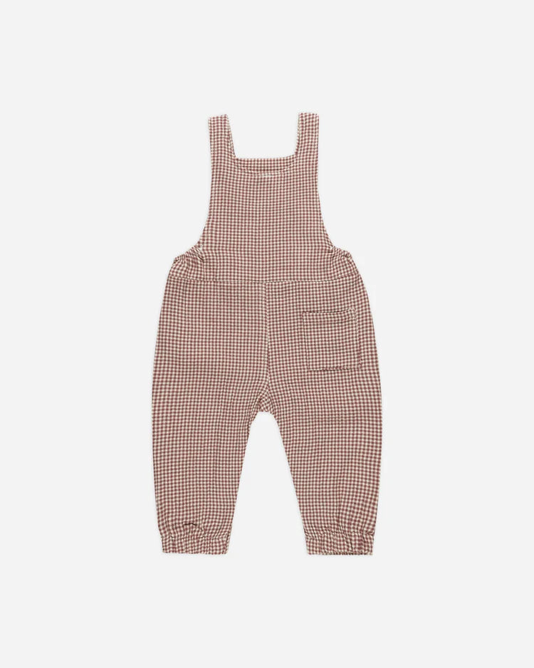 Quincy Mae - Baby Overall Plum Gingham