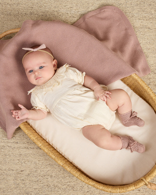 Quincy Mae Knitted Blanket Mauve