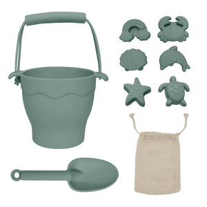 Playground Silicone 8pce Bucket and Spade Set Sage