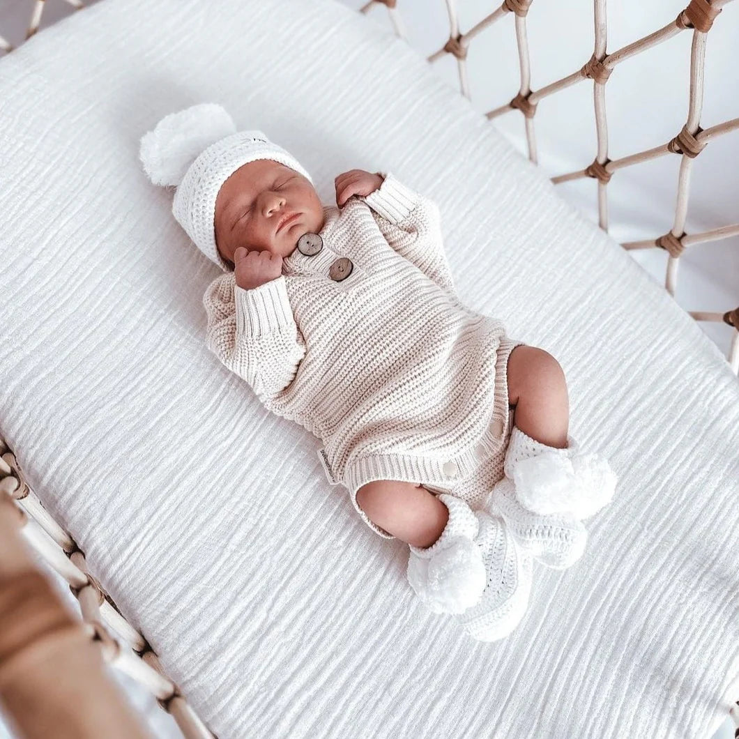 3 LITTLE CROWNS THE LABEL - Knit Bodysuit Oat