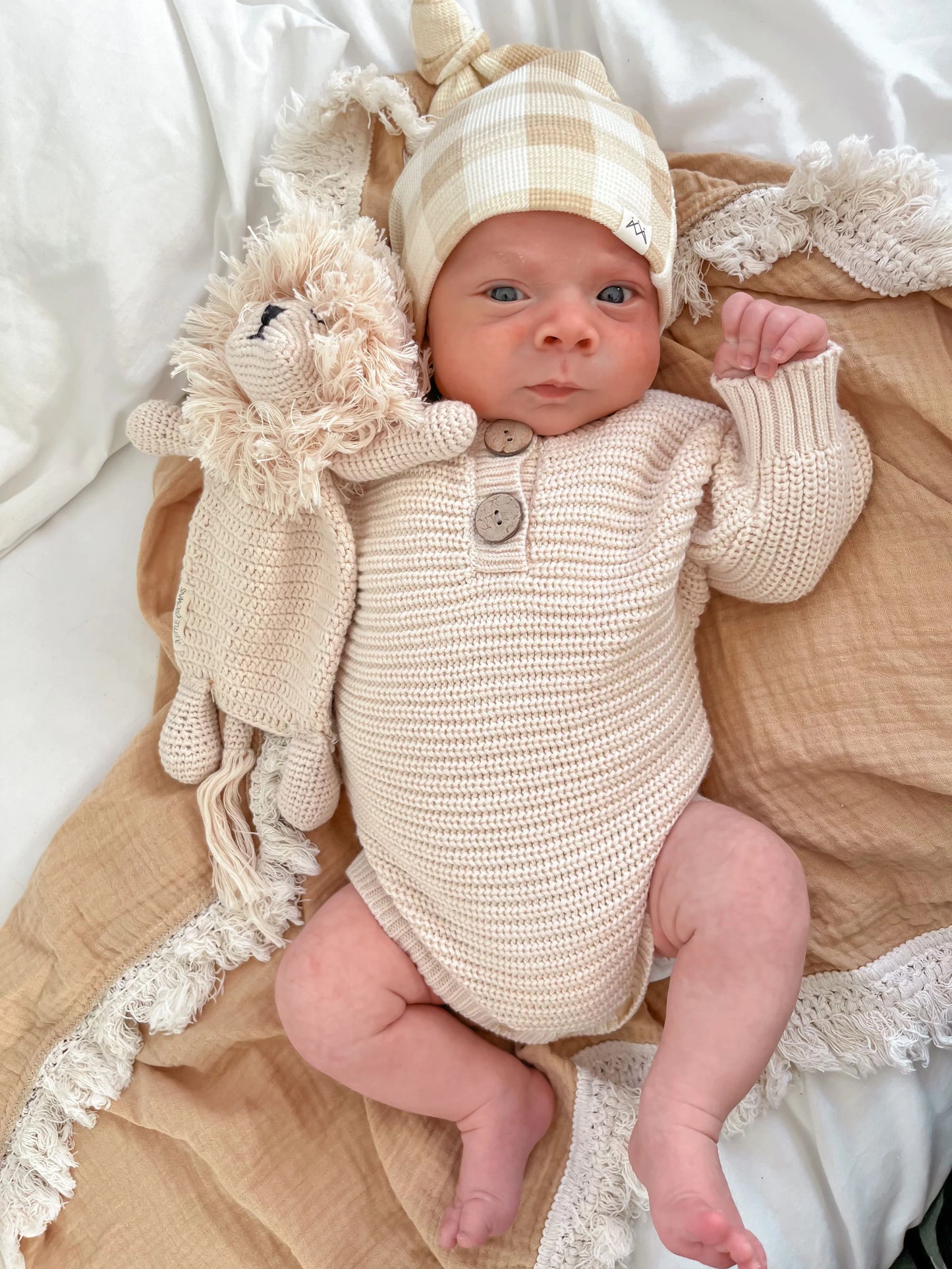 3 LITTLE CROWNS THE LABEL - Knit Bodysuit Oat