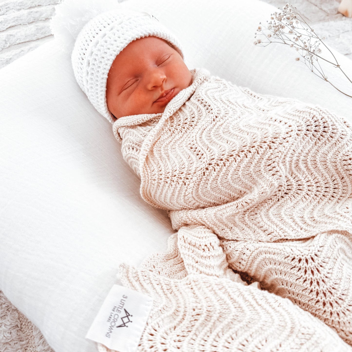 3 LITTLE CROWNS THE LABEL - Wave Knit Blanket Oat