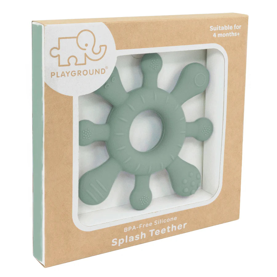 Playground Silicone Splash Teething Wheel Sage