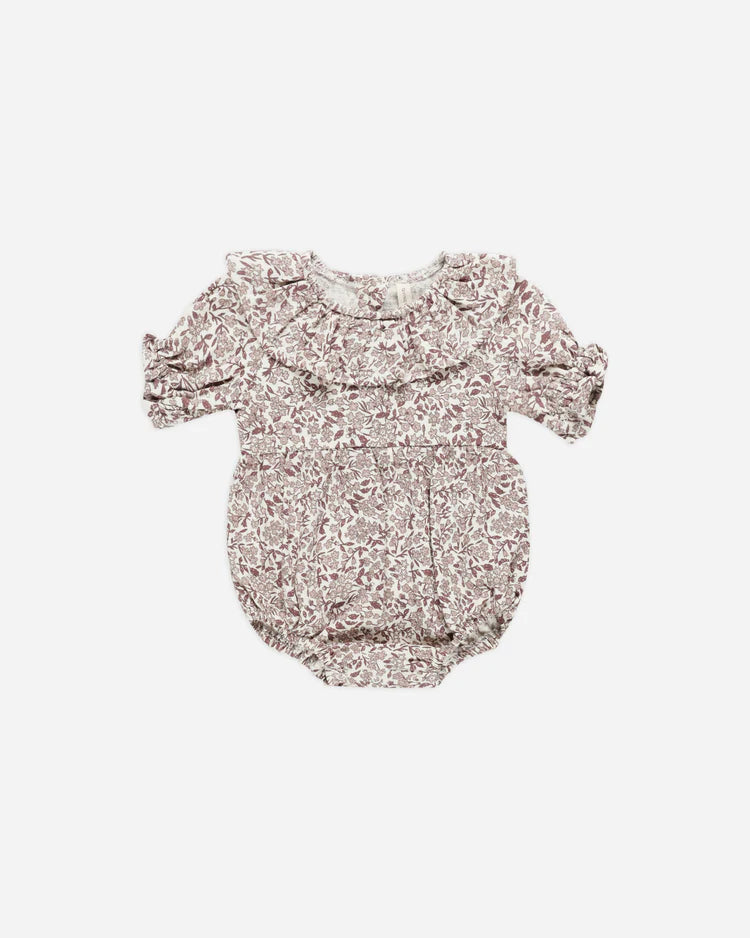 Quincy Mae - Collared Romper Mauve Ditsy