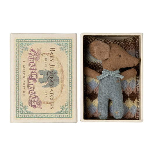 Maileg Sleepy Wakey Baby in box Blue