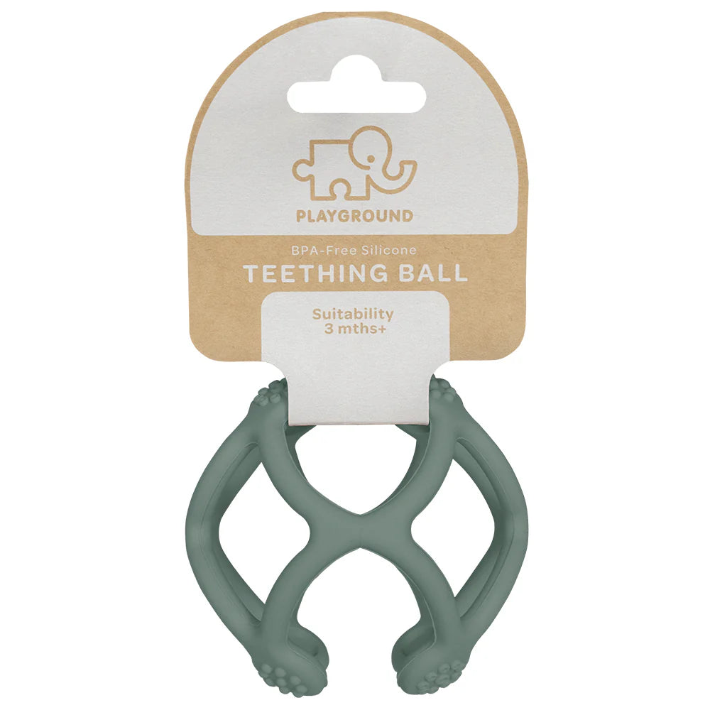 Playground Silicone Teething Ball Sage