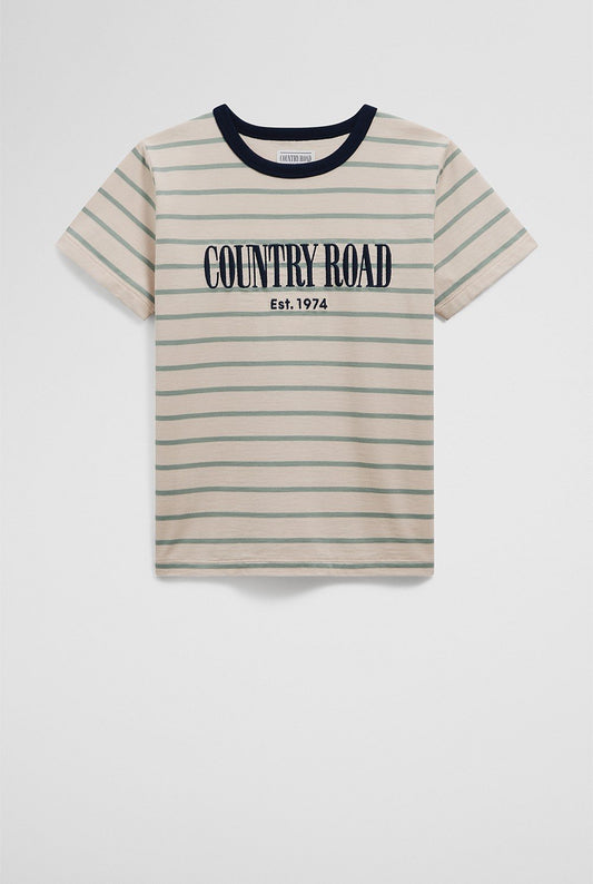 Country Road Heritage Tee Fern Stripe