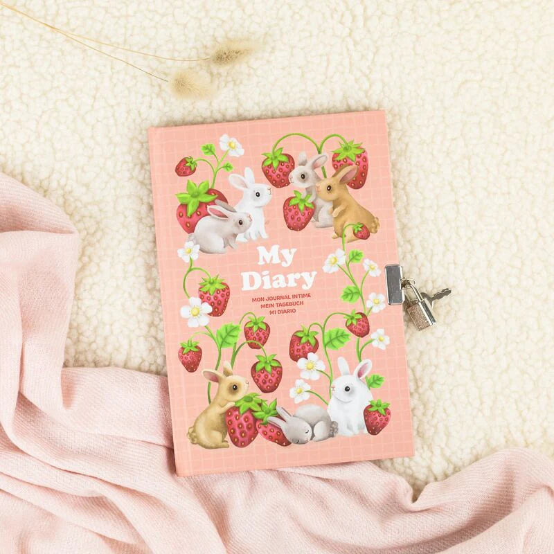 Tiger Tribe Lockable Diary - Berry Bunny