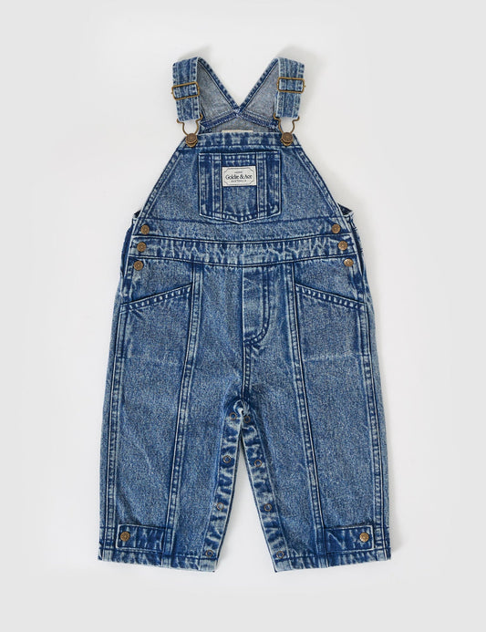 Goldie + Ace Blake Vintage Washed Denim Overall Dark Denim